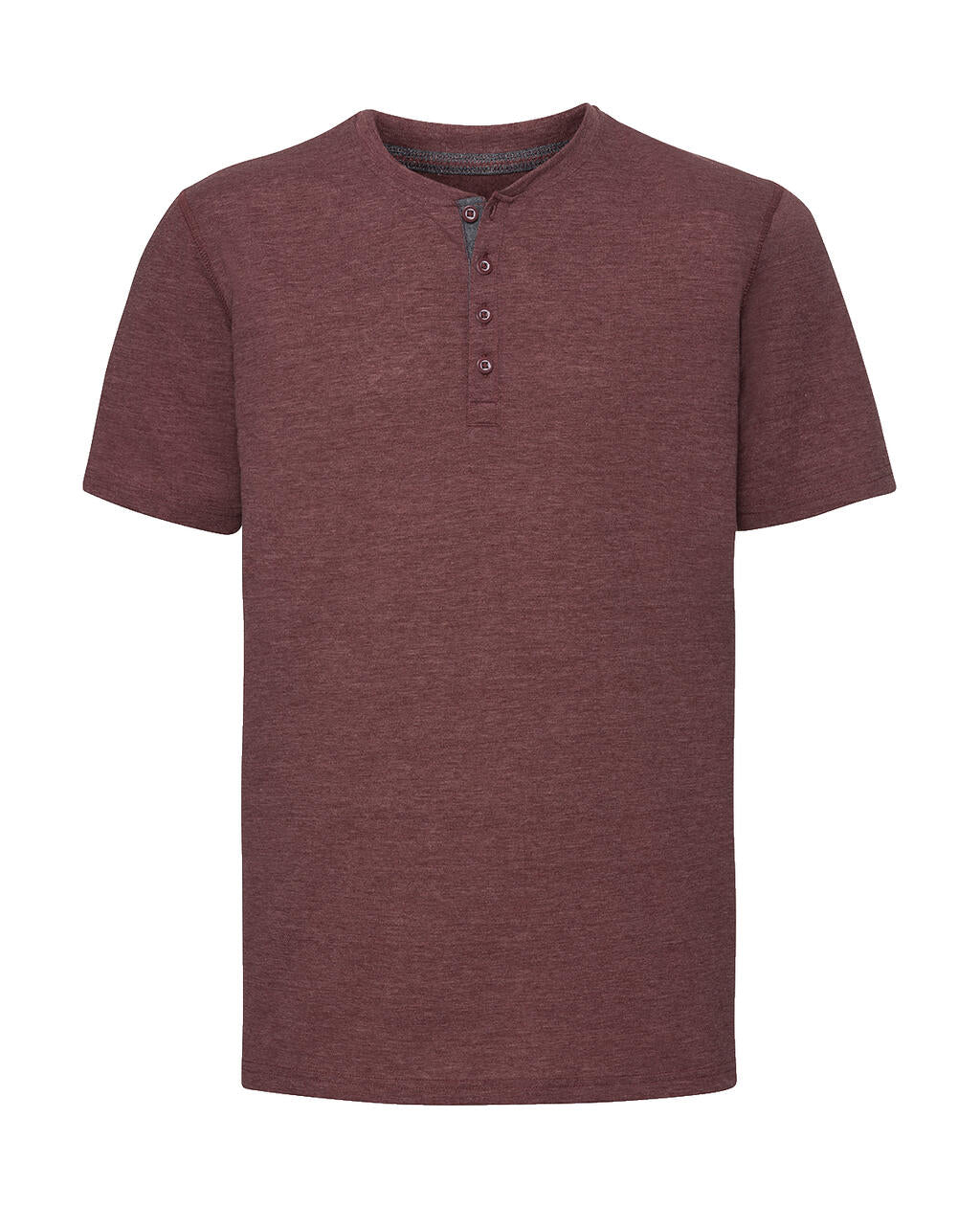  Men's Henley HD T in Farbe Maroon Marl