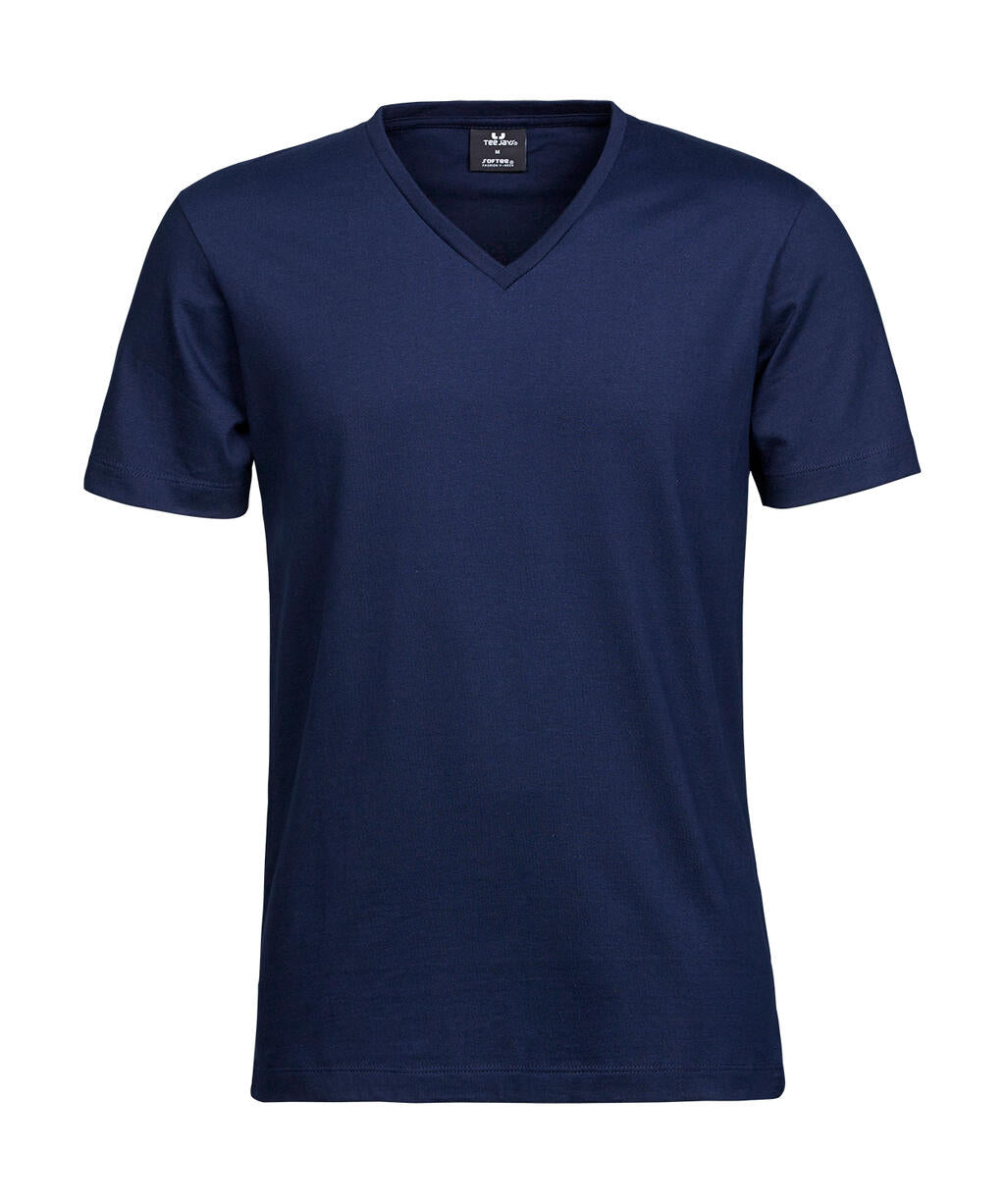  Men's Fashion V-Neck Sof Tee in Farbe Navy