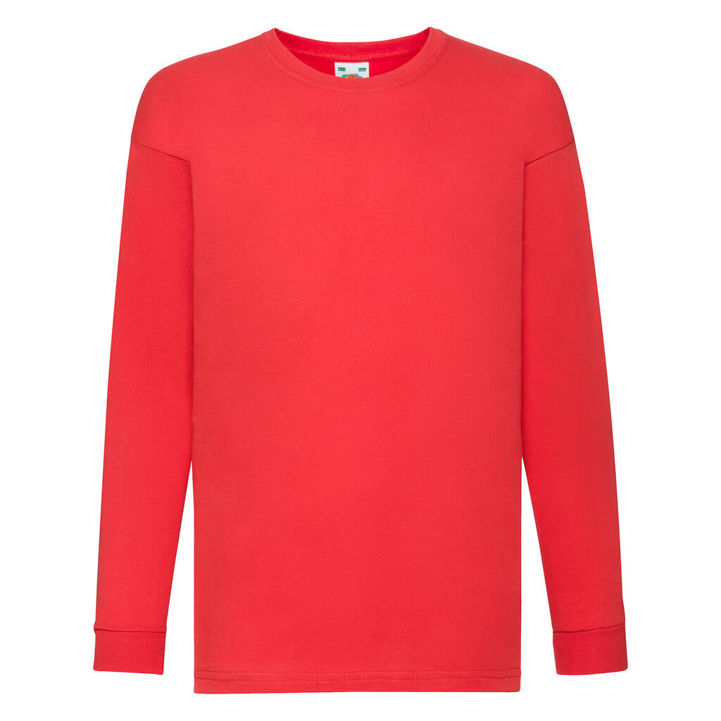  Kids' Valueweight Long Sleeve T in Farbe Red