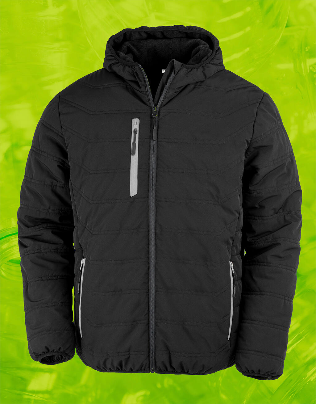  Black Compass Padded Winter Jacket in Farbe Black/Grey
