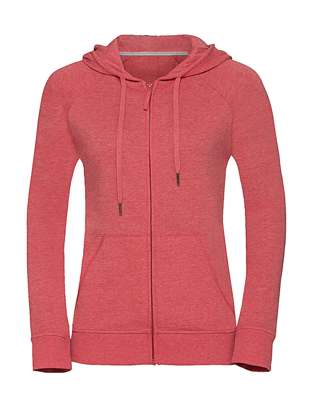  Ladies' HD Zipped Hood Sweat in Farbe Red Marl