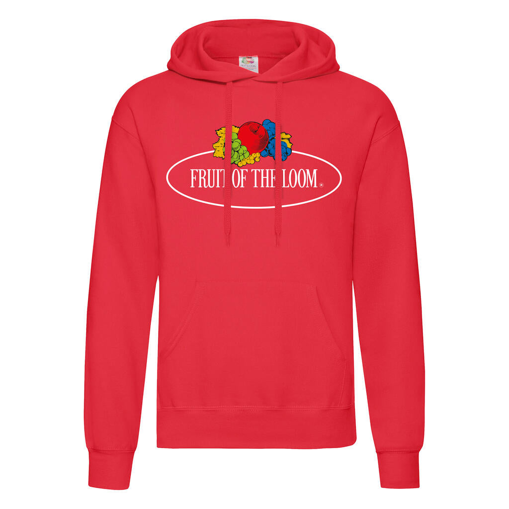  Vintage Hooded Sweat Classic Large Logo Print in Farbe Red