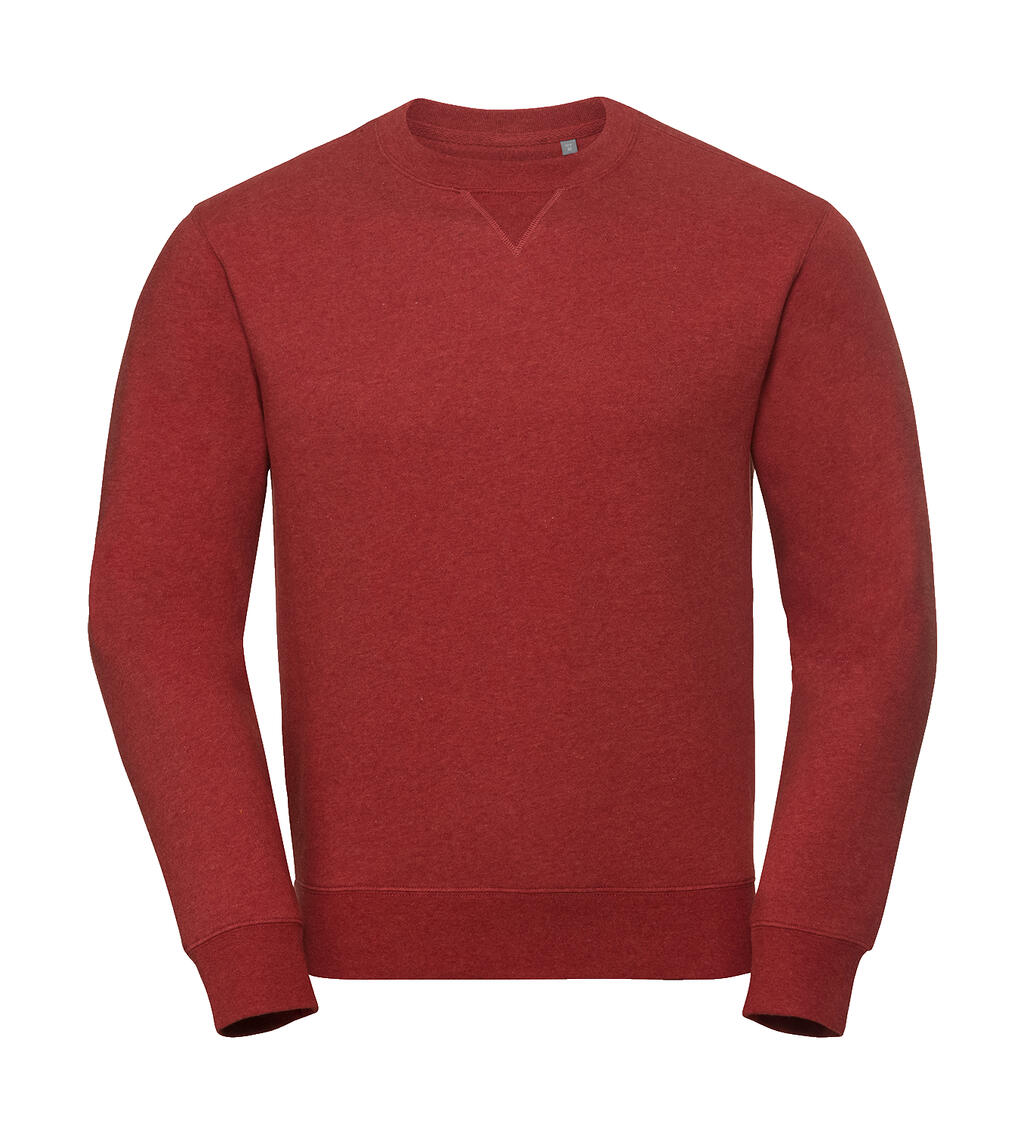  Authentic Melange Sweat in Farbe Brick Red Melange