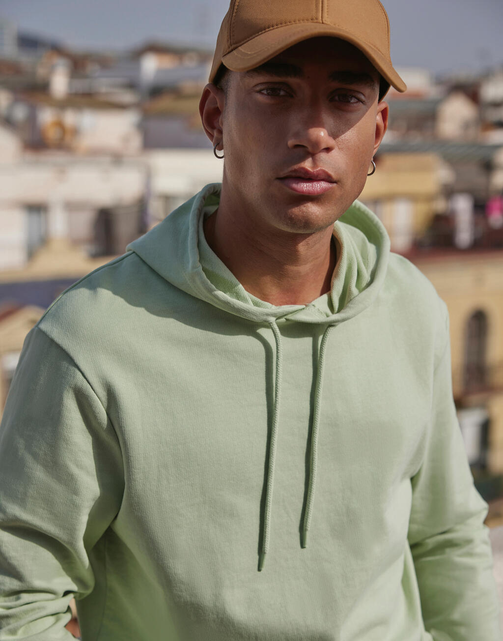 #Hoodie French Terry in Farbe White