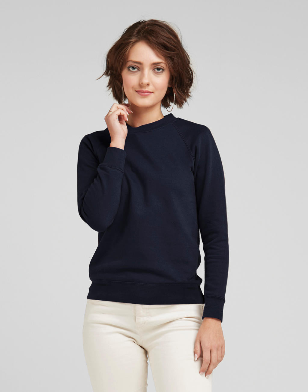  Ladies' Raglan Sweat in Farbe Black