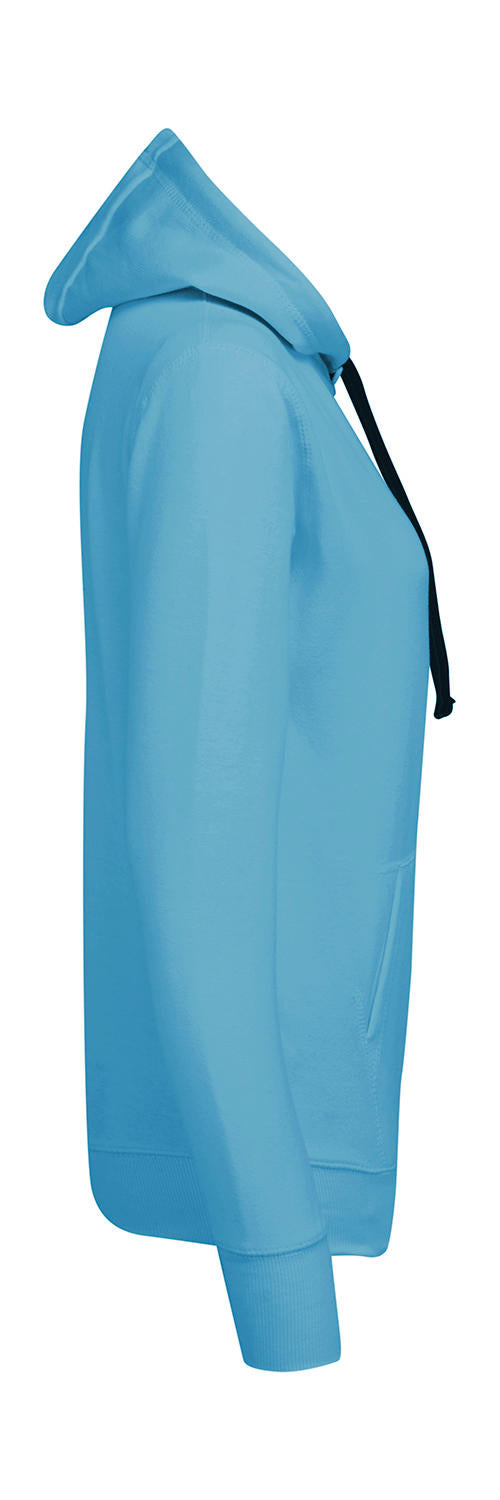  Ladies' Contrast Hoodie in Farbe Navy/Light Oxford
