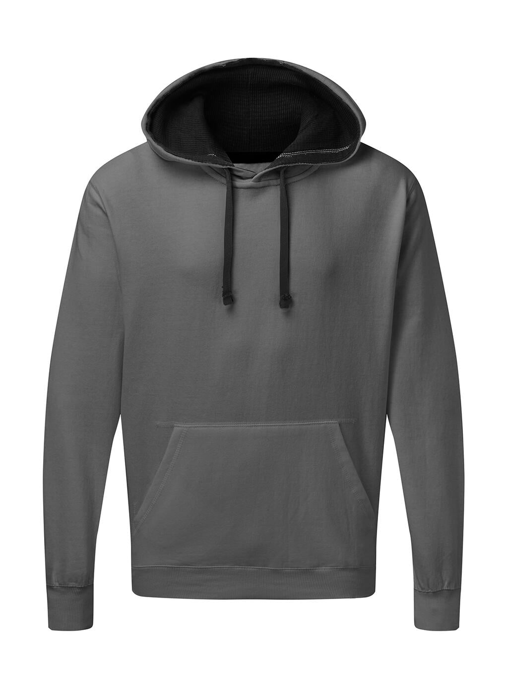  Men's Contrast Hoodie in Farbe Grey/Black