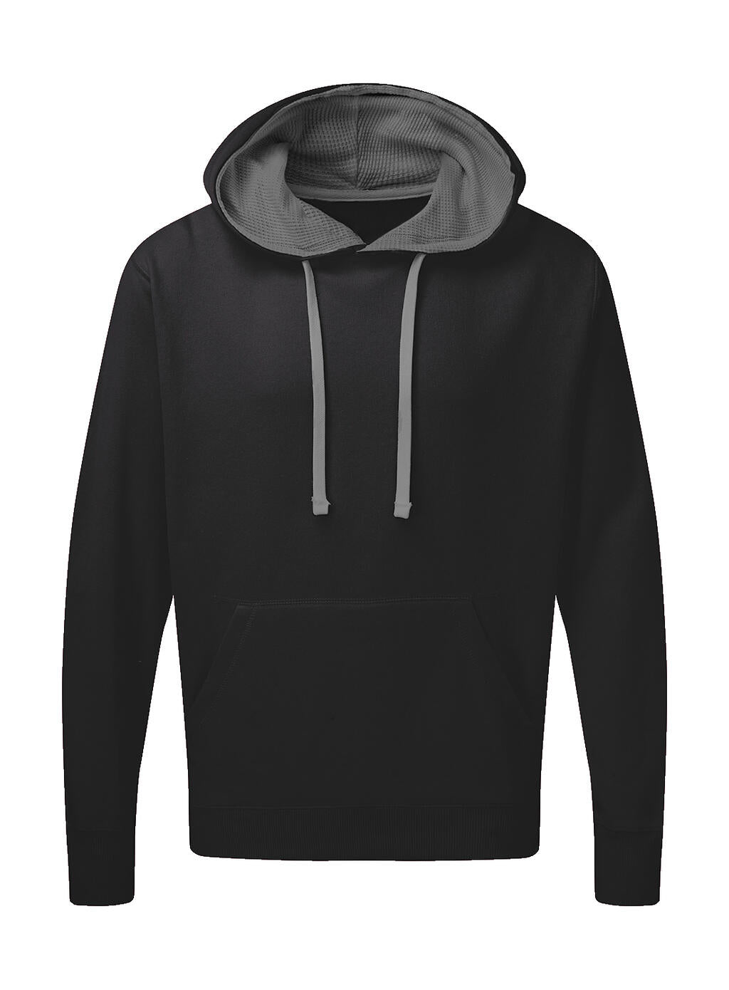  Men's Contrast Hoodie in Farbe Black/Grey