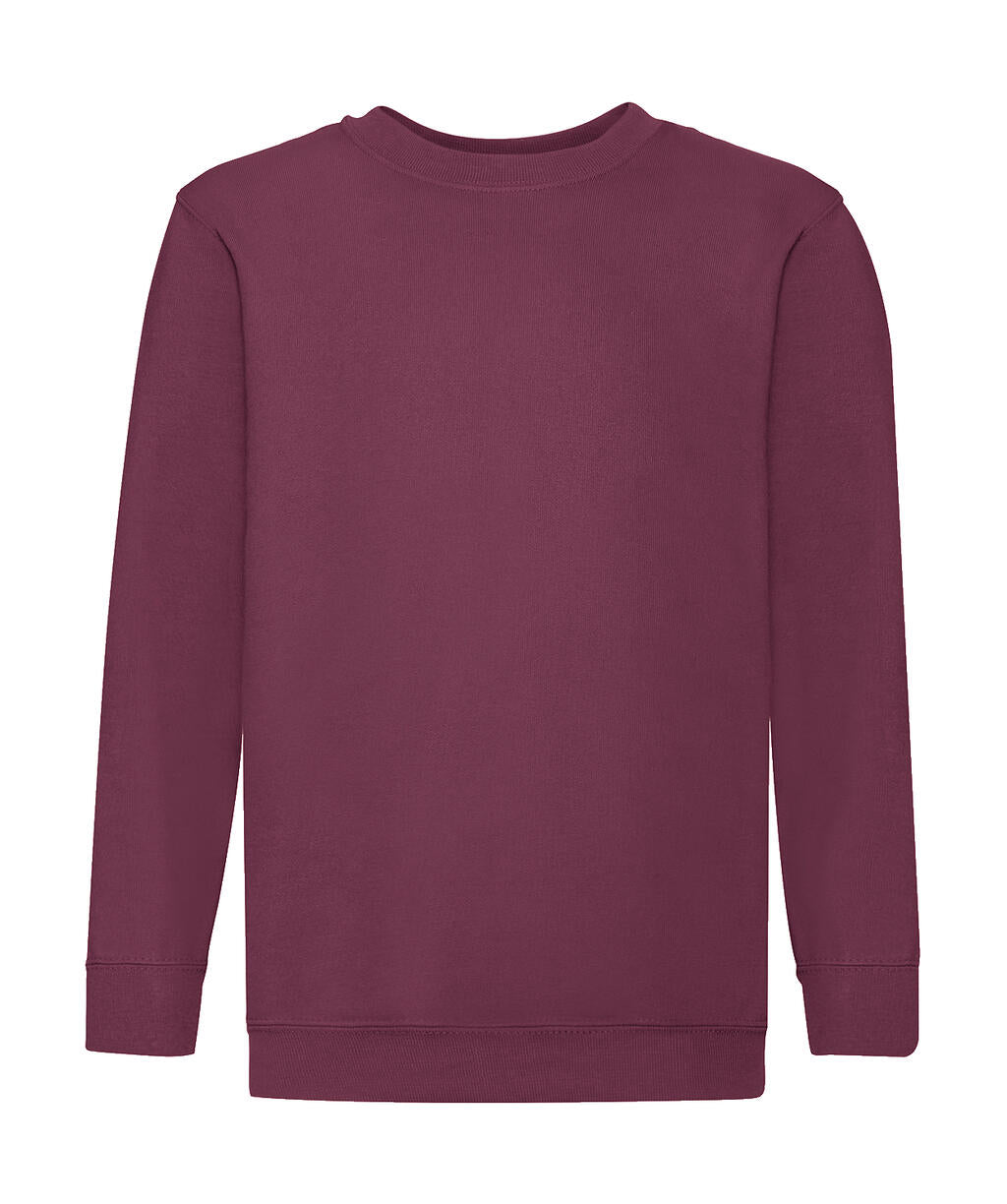  Kids' Classic Set-In Sweat in Farbe Burgundy