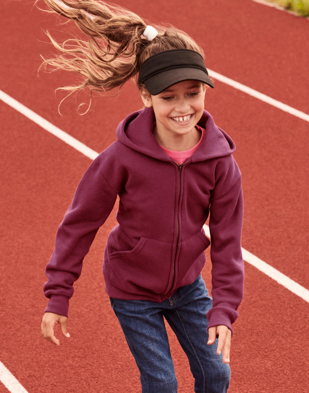  Kids' Classic Hooded Sweat Jacket in Farbe Black