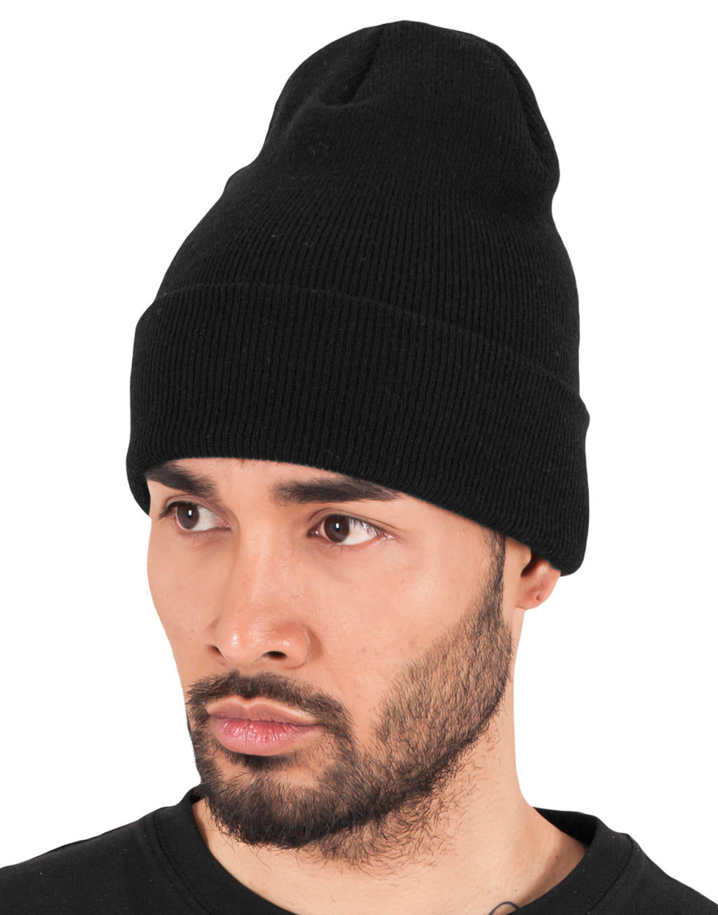  Heavyweight Long Beanie in Farbe Black