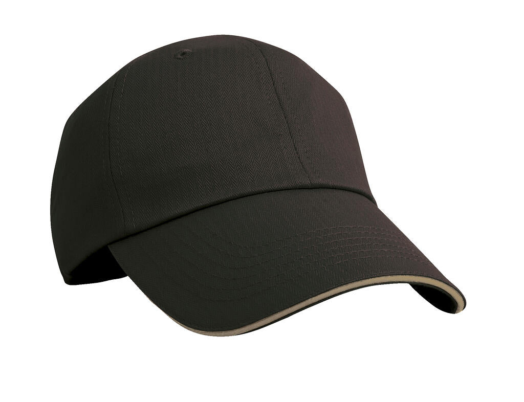  Herringbone Cap in Farbe Black/Tan