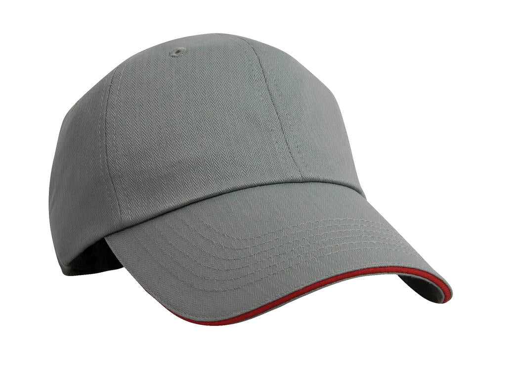  Herringbone Cap in Farbe Grey/Red