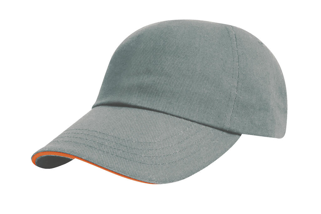  Brushed Cotton Drill Cap in Farbe Heather/Amber