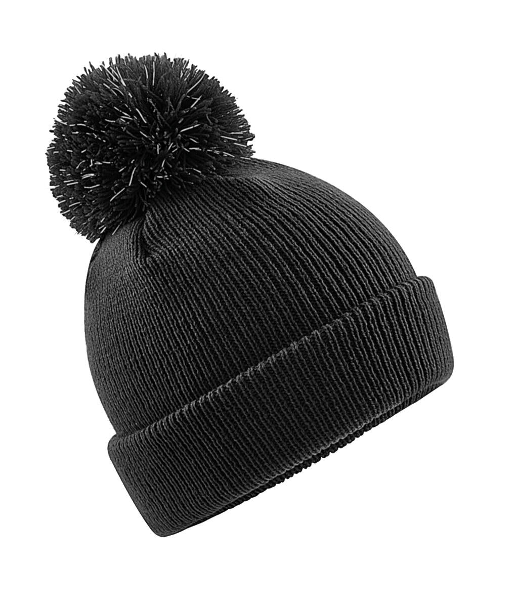  Junior Reflective Bobble Beanie in Farbe Black