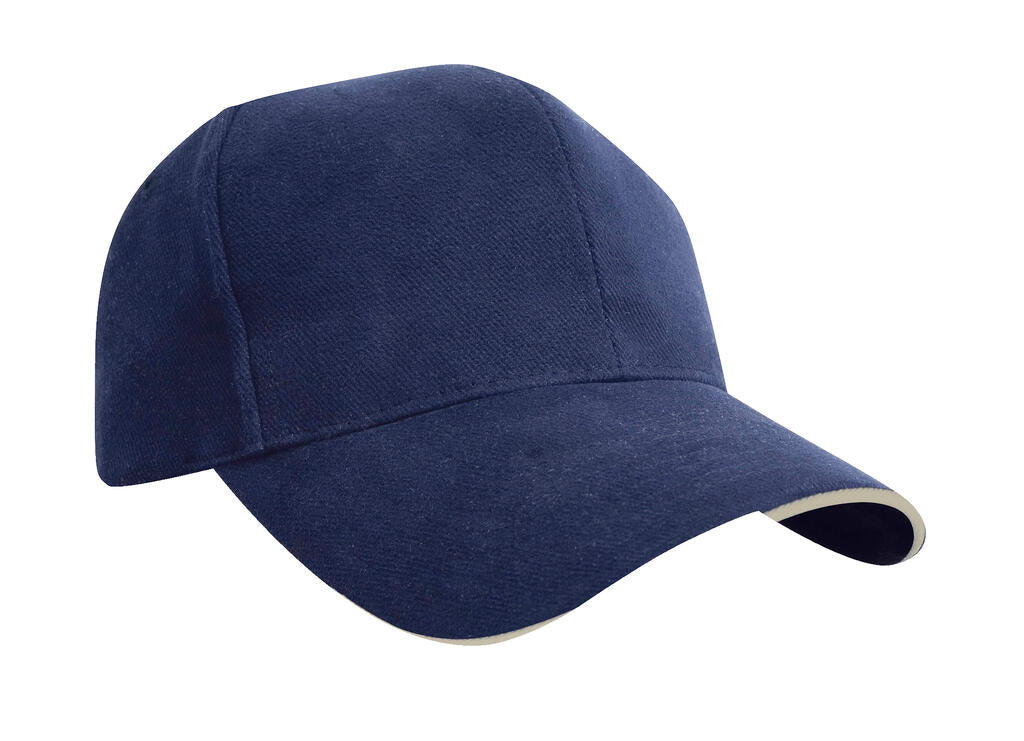  Sandwich Brushed Cotton Cap in Farbe Navy/Natural