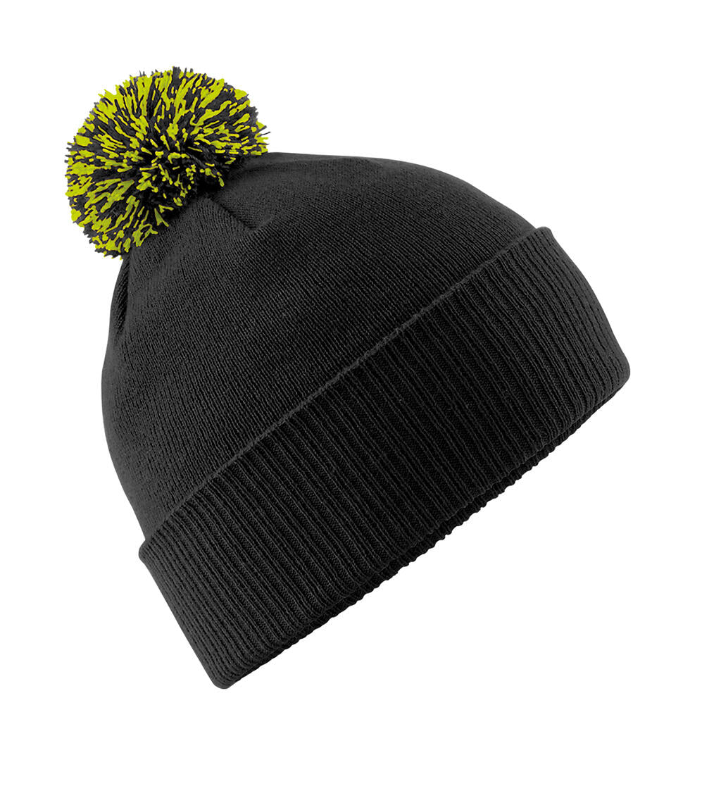  Snowstar Beanie in Farbe Black/Lime Green