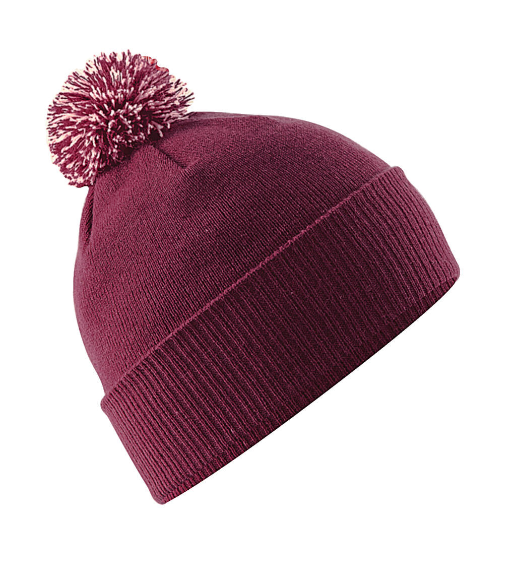  Snowstar Beanie in Farbe Burgundy/Off White