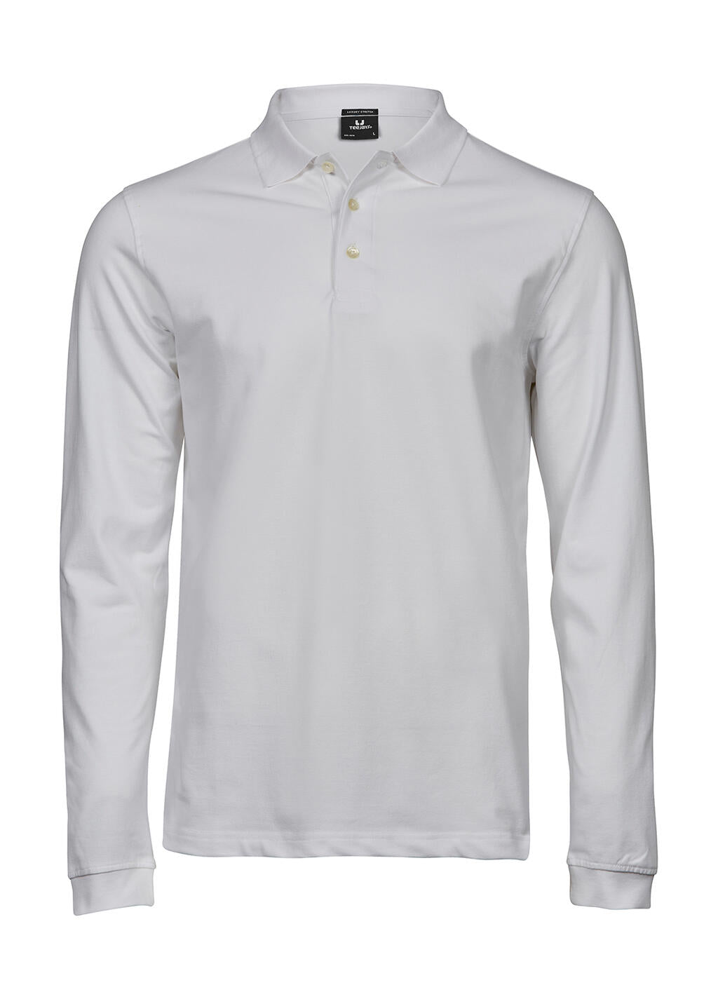  Luxury LS Stretch Polo in Farbe White