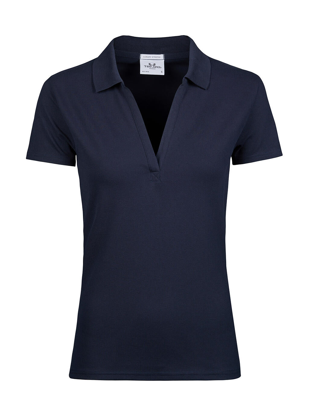  Women's Luxury Stretch V Polo in Farbe Navy
