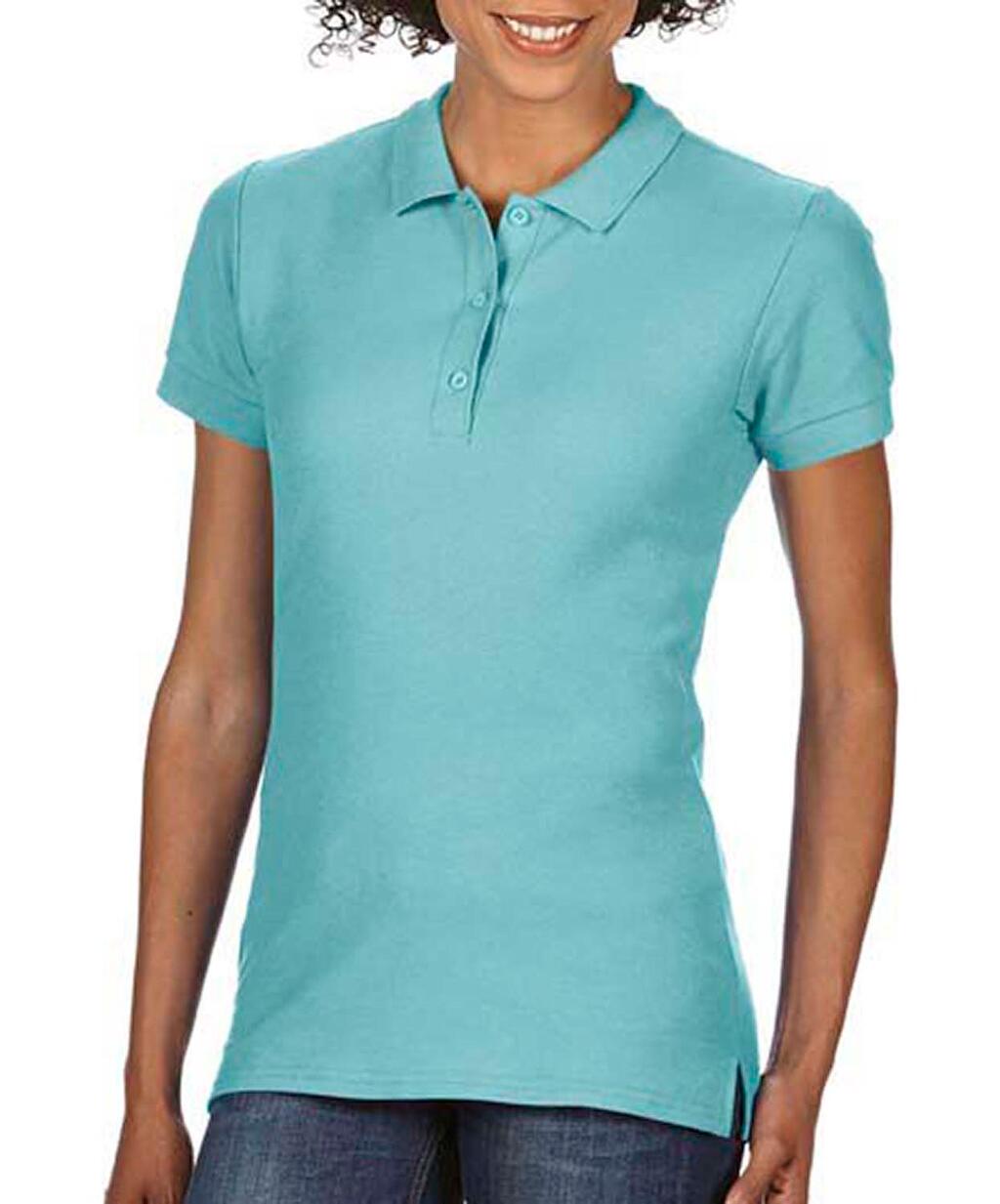  Premium Cotton Ladies' Double Piqué Polo in Farbe Chalky Mint
