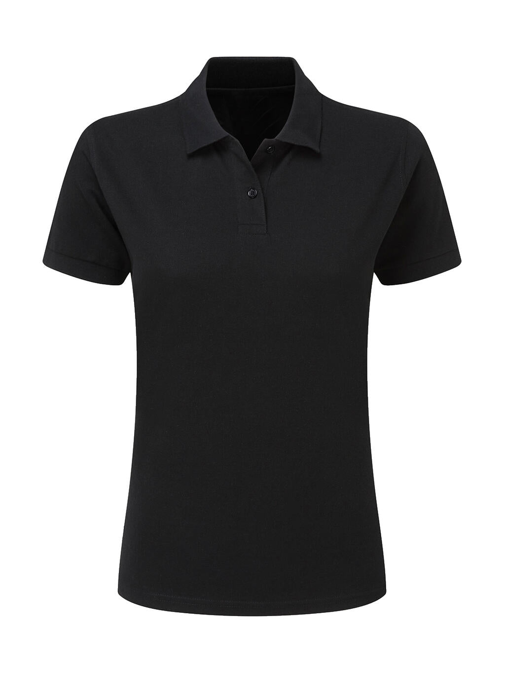  Ladies' Cotton Polo in Farbe Black