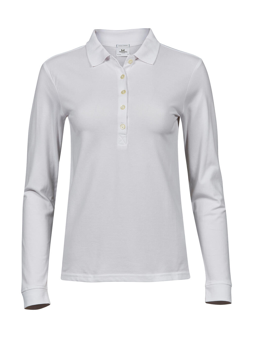  Ladies' Luxury LS Stretch Polo in Farbe White