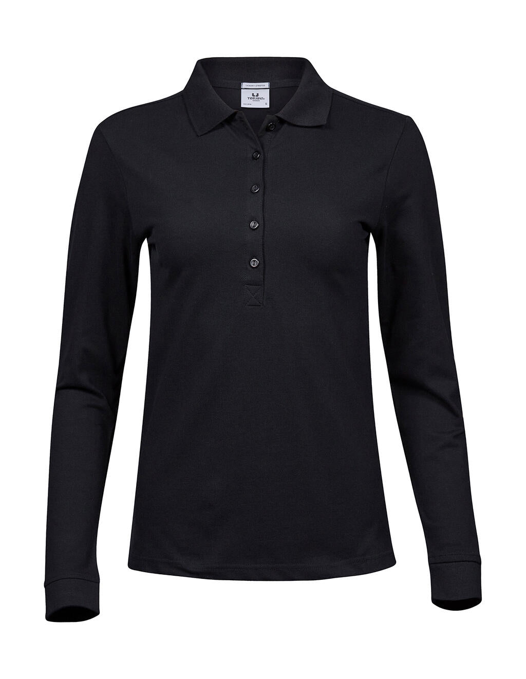  Ladies' Luxury LS Stretch Polo in Farbe Black