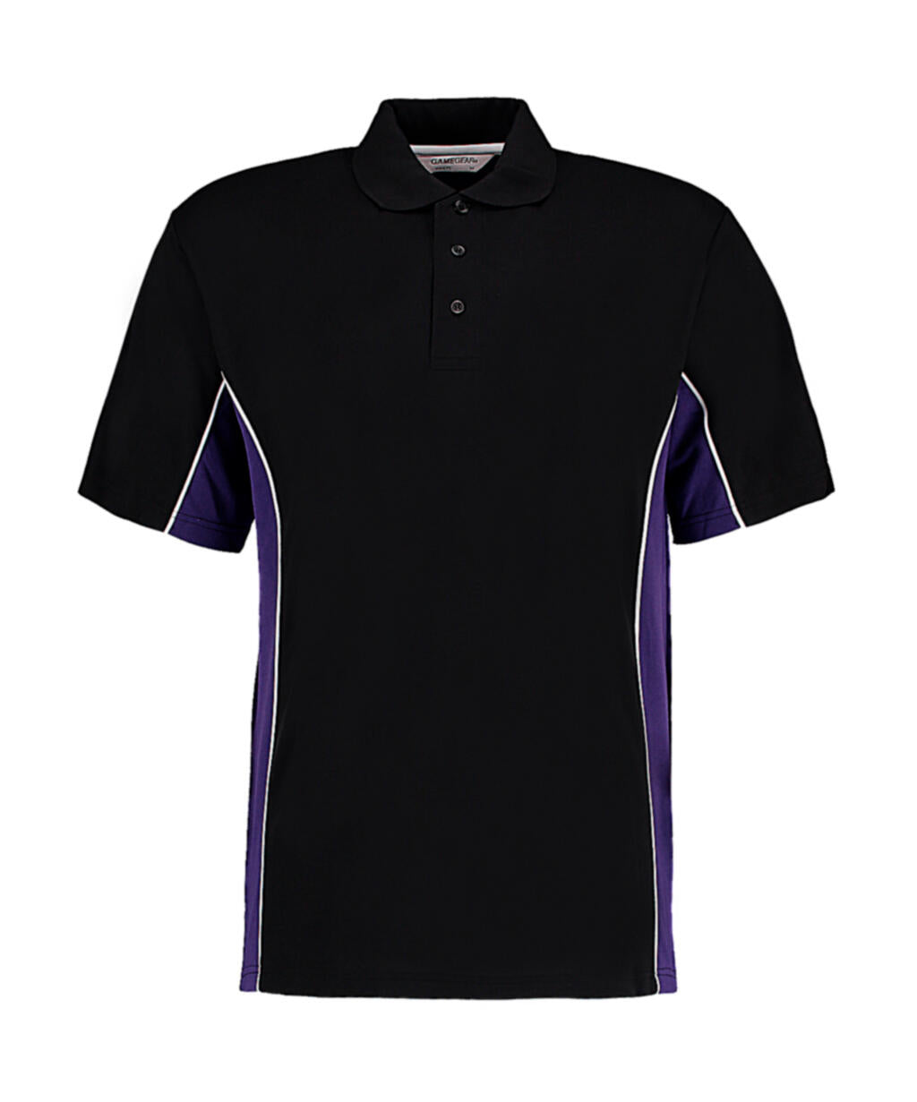 Classic Fit Track Polo in Farbe Black/Purple/White