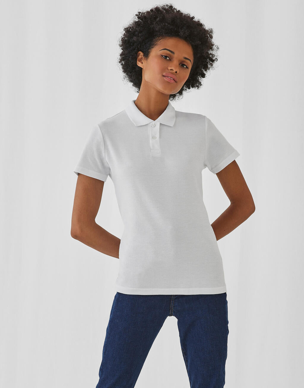 ID.001/women Piqué Polo Shirt in Farbe White