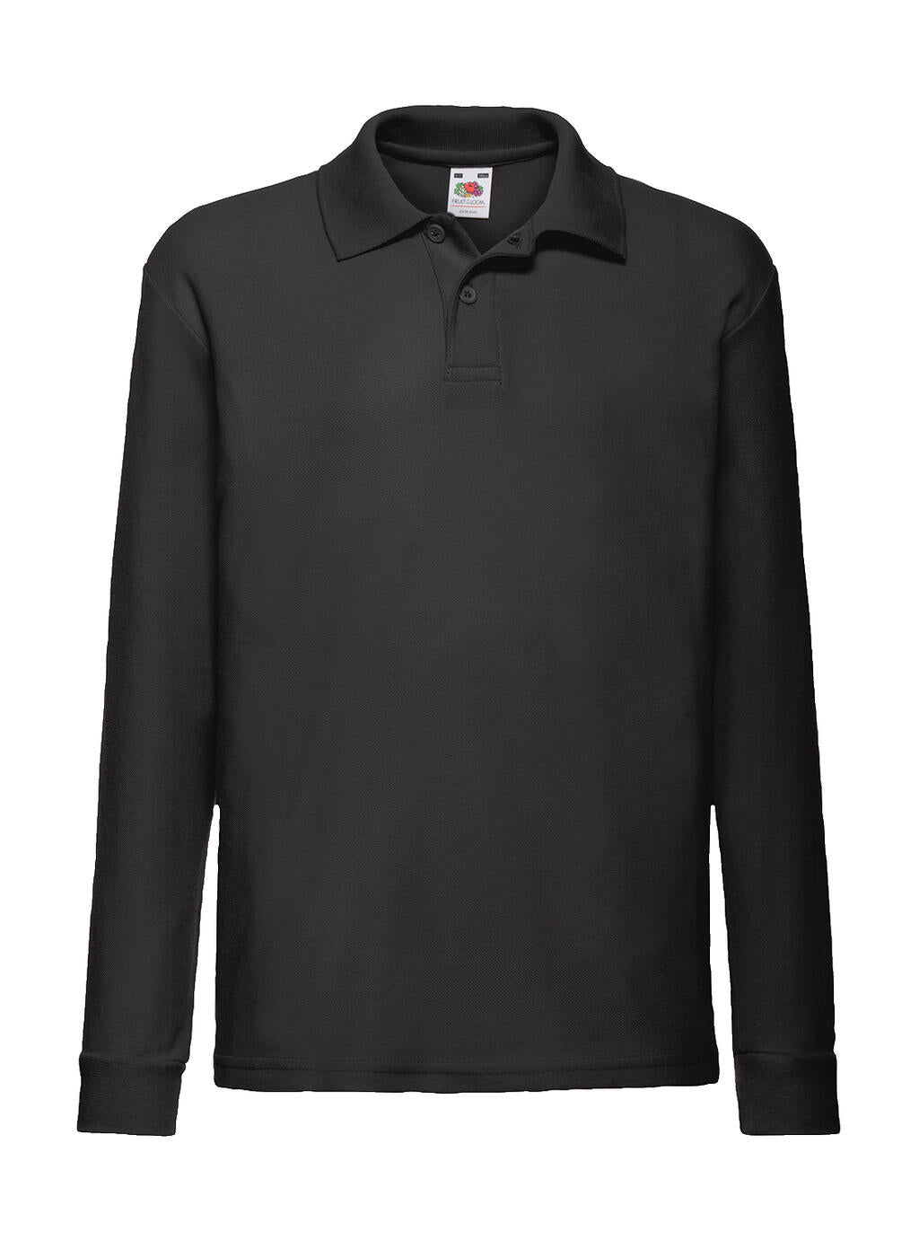  Kids' 65/35 Long Sleeve Polo in Farbe Black