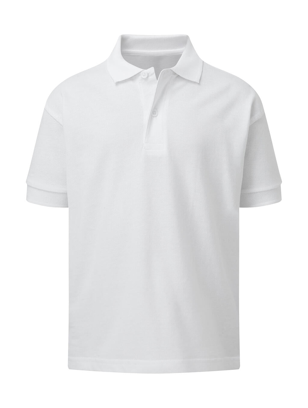 Kids' Cotton Polo in Farbe White