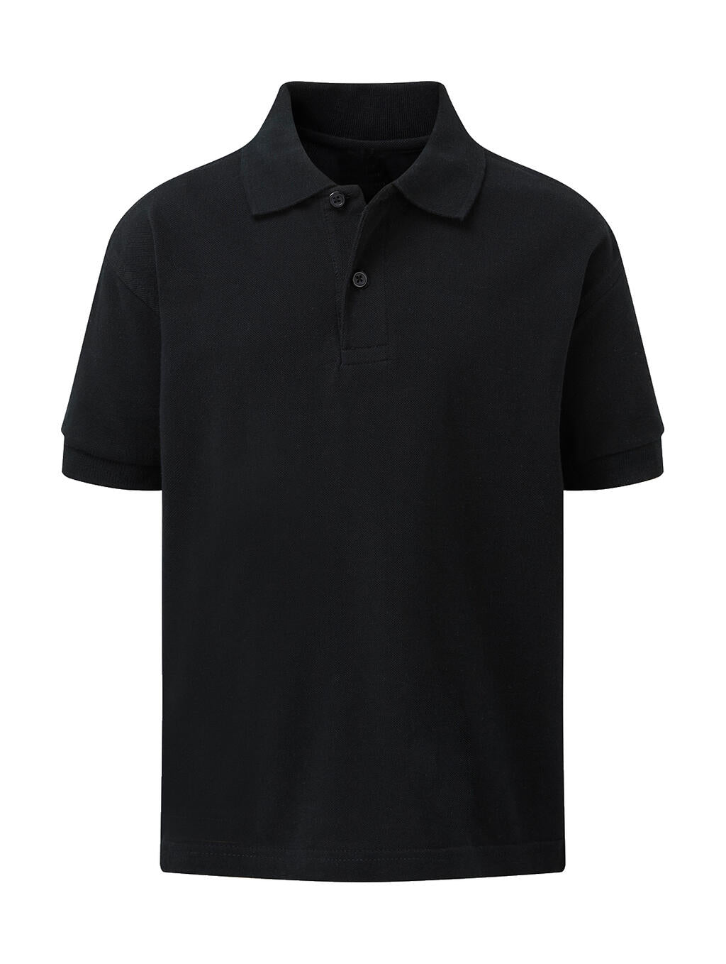  Kids' Cotton Polo in Farbe Black