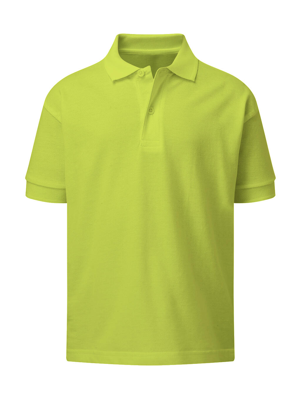  Kids' Cotton Polo in Farbe Lime