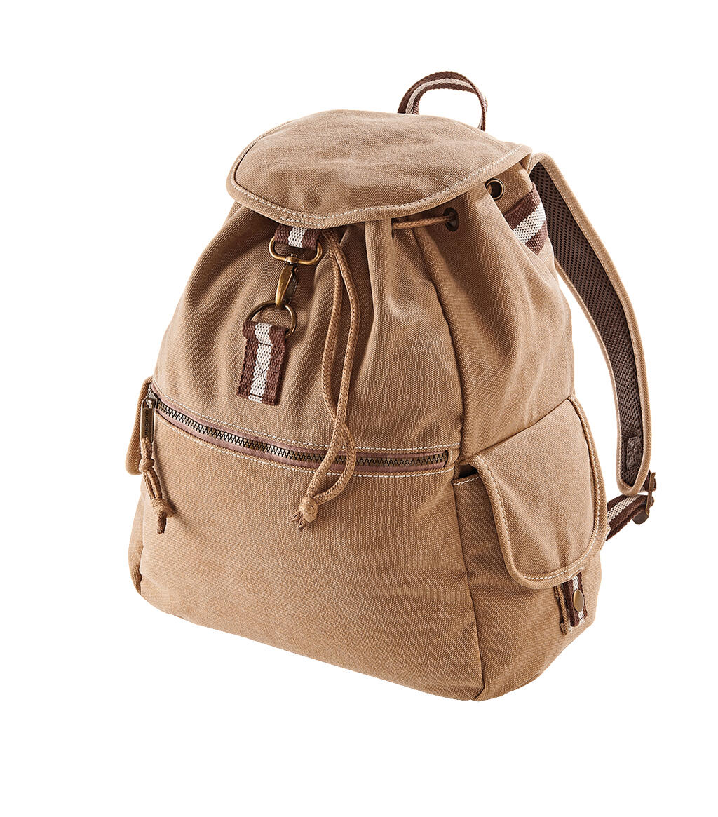  Vintage Canvas Backpack in Farbe Sahara