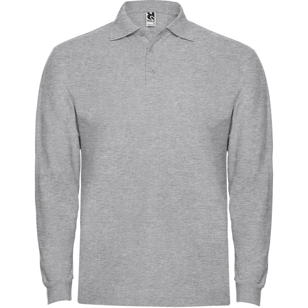 Langärmeliges Poloshirt Estrella  in Farbe Heather Grey