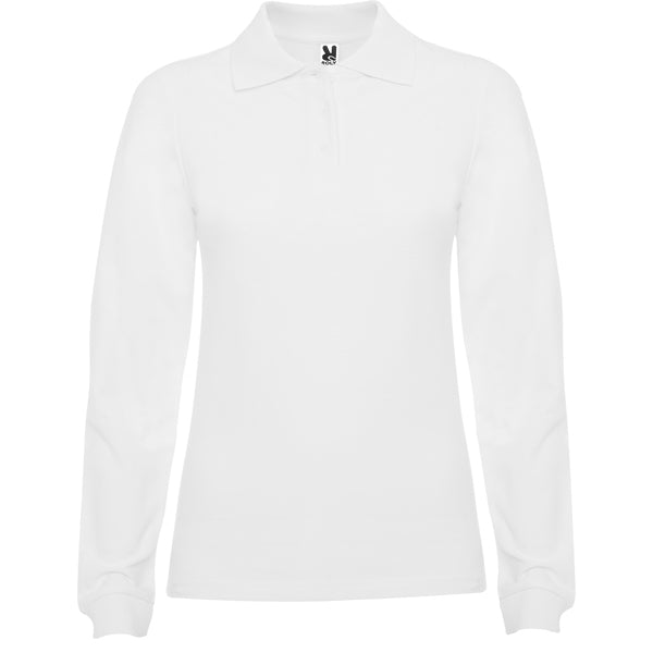 Langärmeliges Poloshirt Estrella Woman  in Farbe White