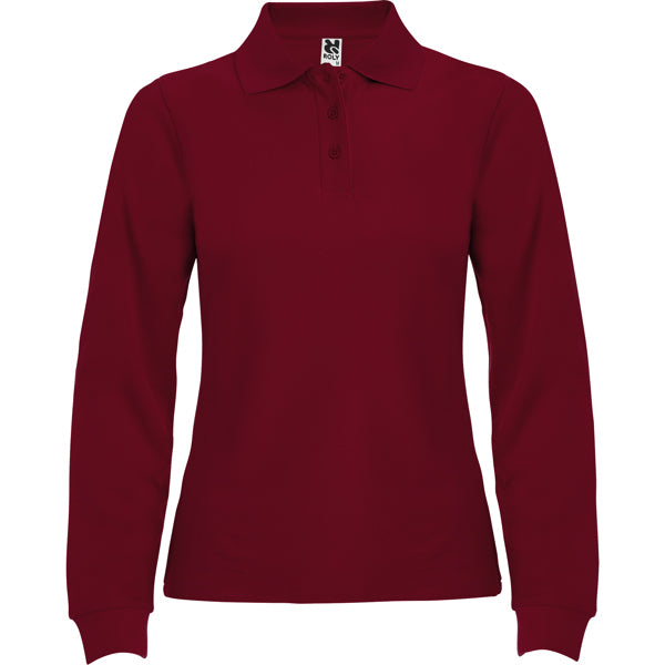 Langärmeliges Poloshirt Estrella Woman  in Farbe Garnet