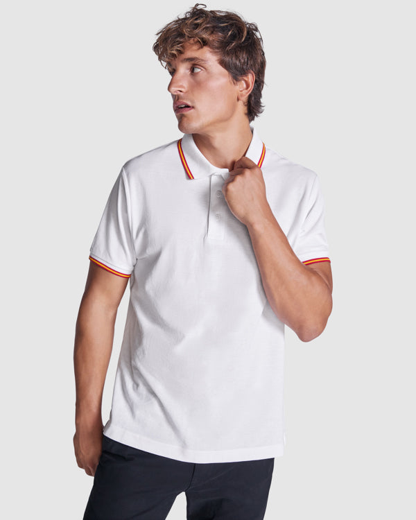 Poloshirt Nation  in Farbe White