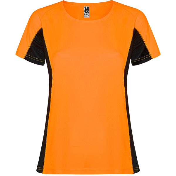 T-Shirt Shanghai Woman  in Farbe Fluor Orange/Black