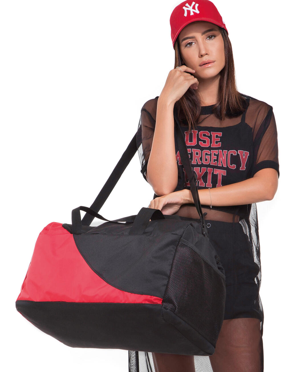  Naxos Sports Kit Bag in Farbe Black/Red