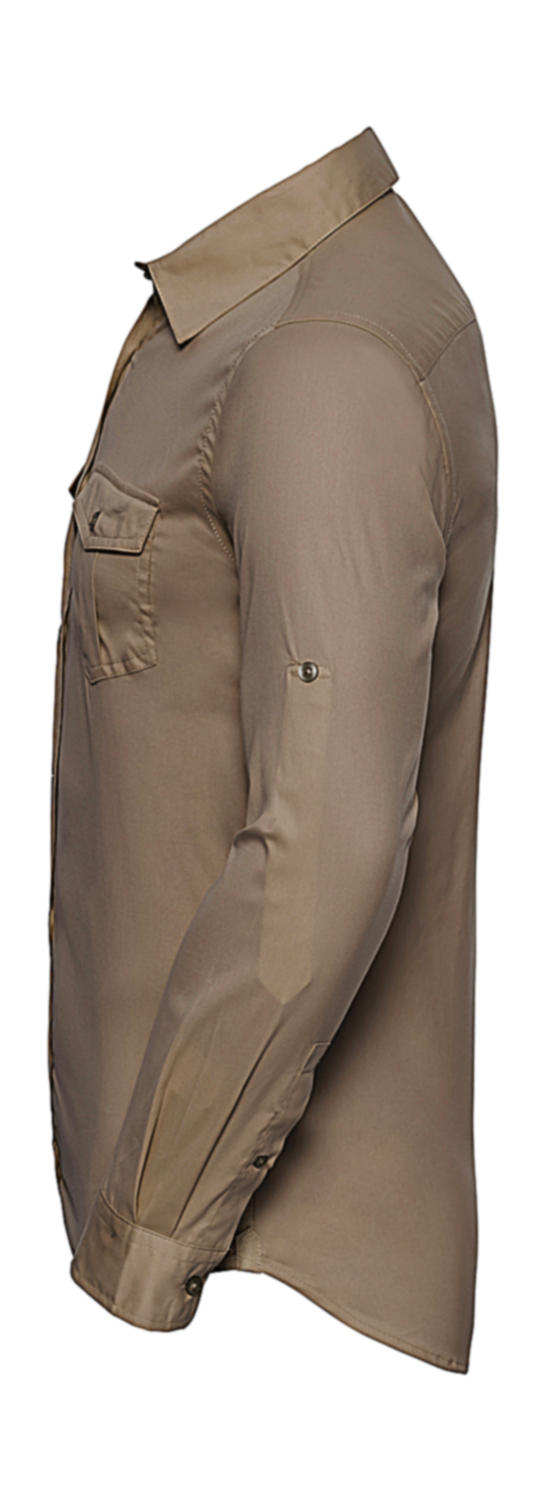  Men's Roll Sleeve Shirt LS  in Farbe White
