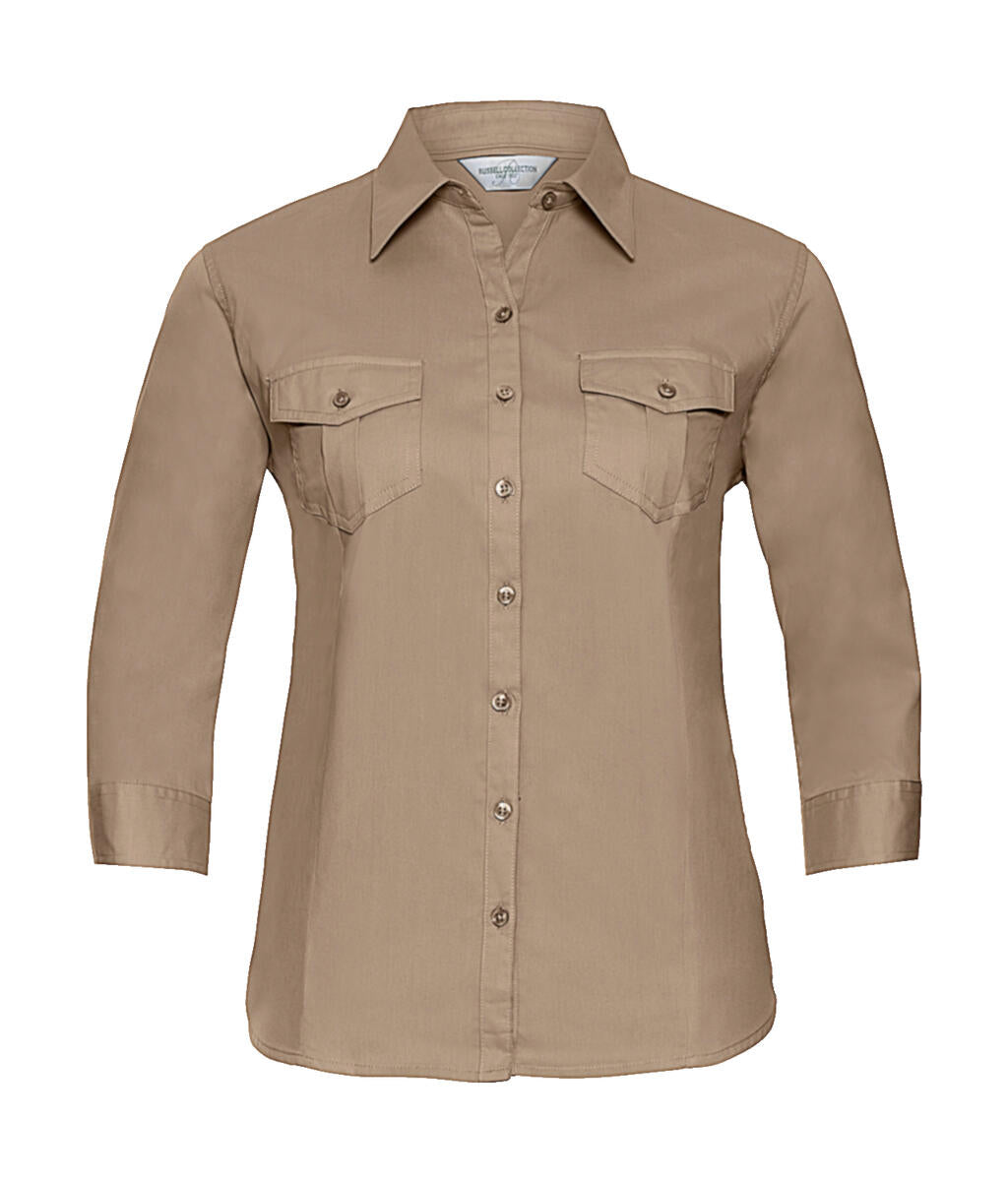  Ladies' Roll 3/4 Sleeve Shirt in Farbe Khaki