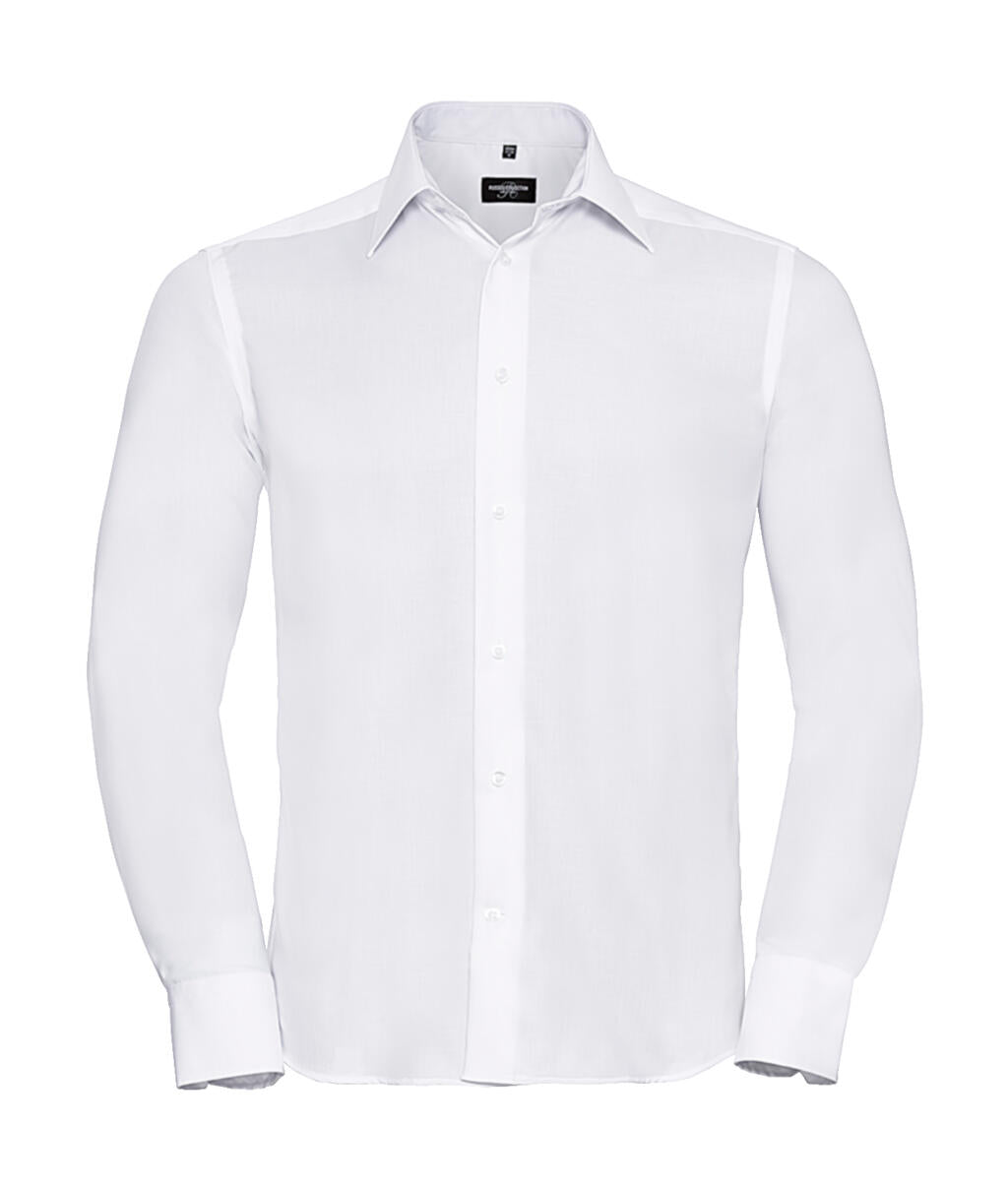  Tailored Ultimate Non-iron Shirt LS in Farbe White