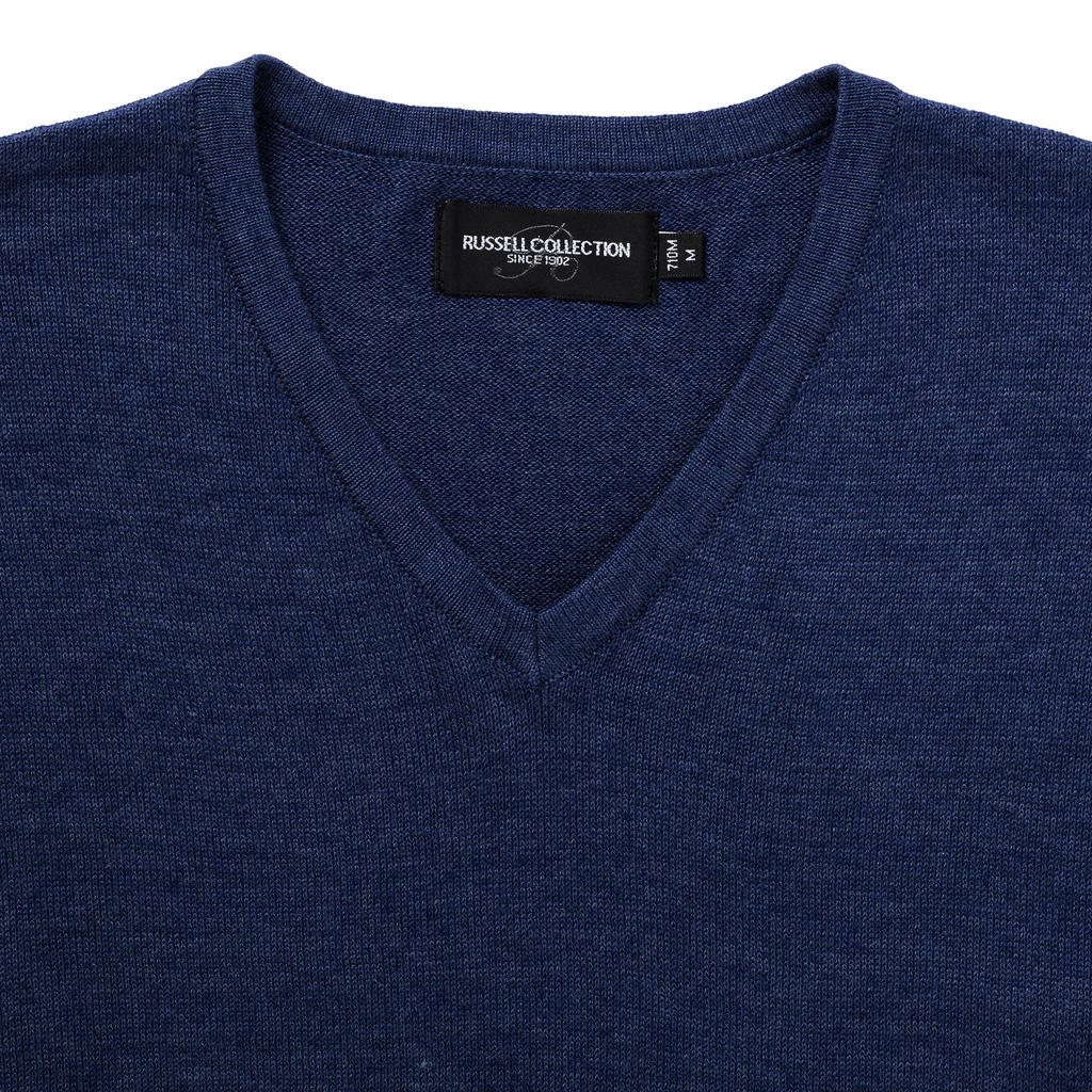  Men's V-Neck Knitted Pullover in Farbe Black