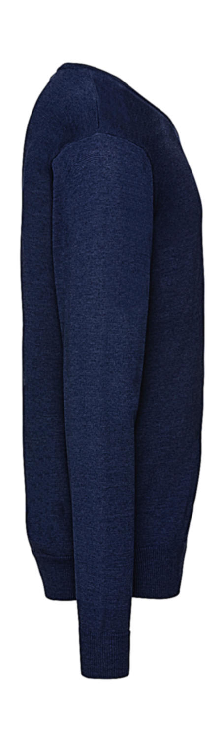  Men's V-Neck Knitted Pullover in Farbe Black