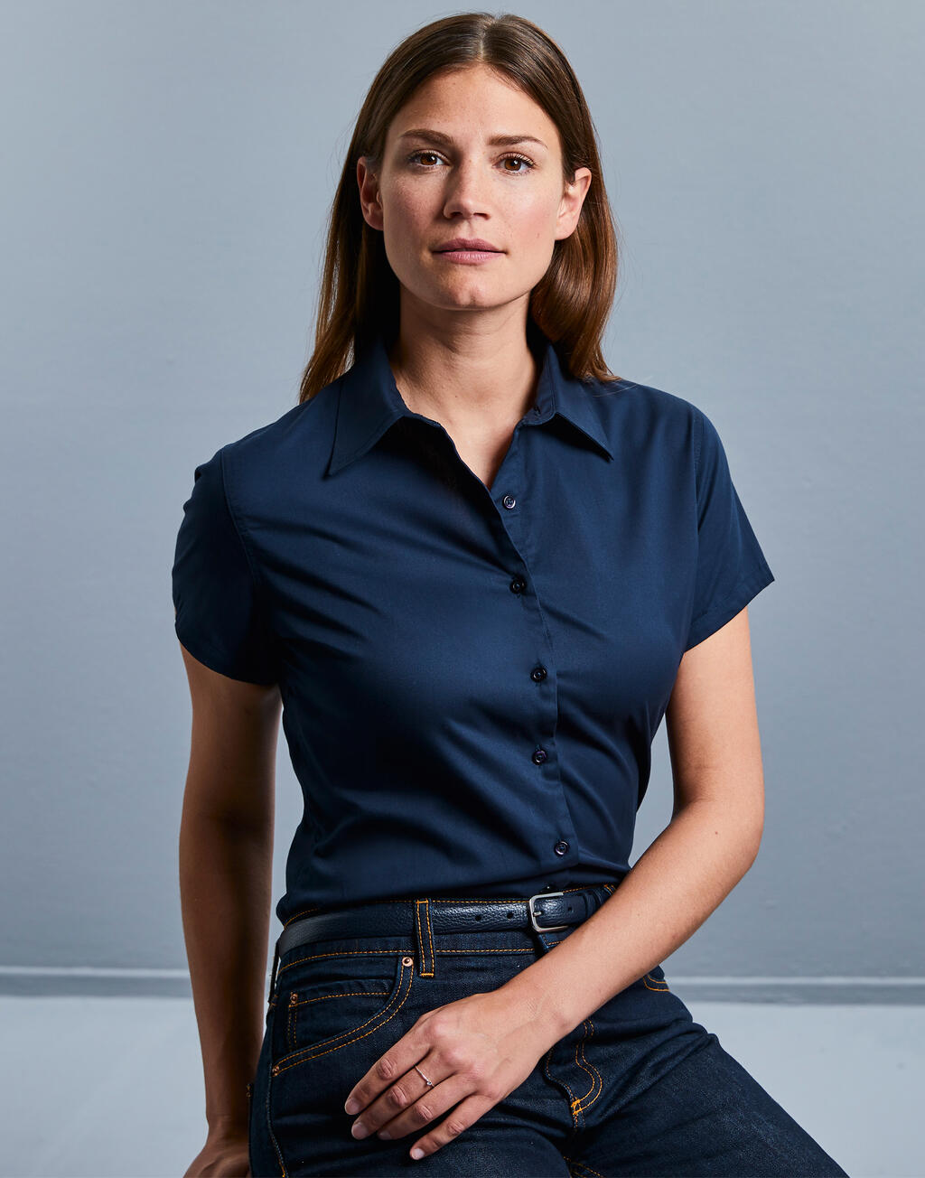  Ladies' Classic Twill Shirt  in Farbe White