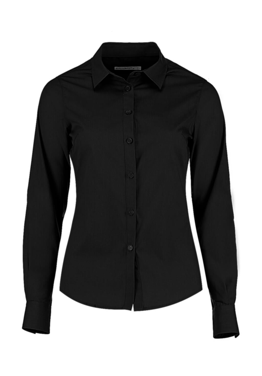  Women's Tailored Fit Poplin Shirt in Farbe Black