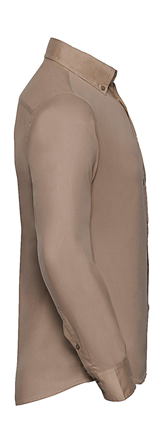  Long Sleeve Classic Twill Shirt in Farbe White