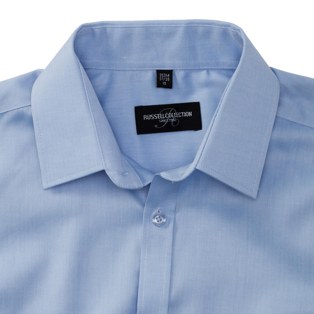  Men's Herringbone Shirt in Farbe White